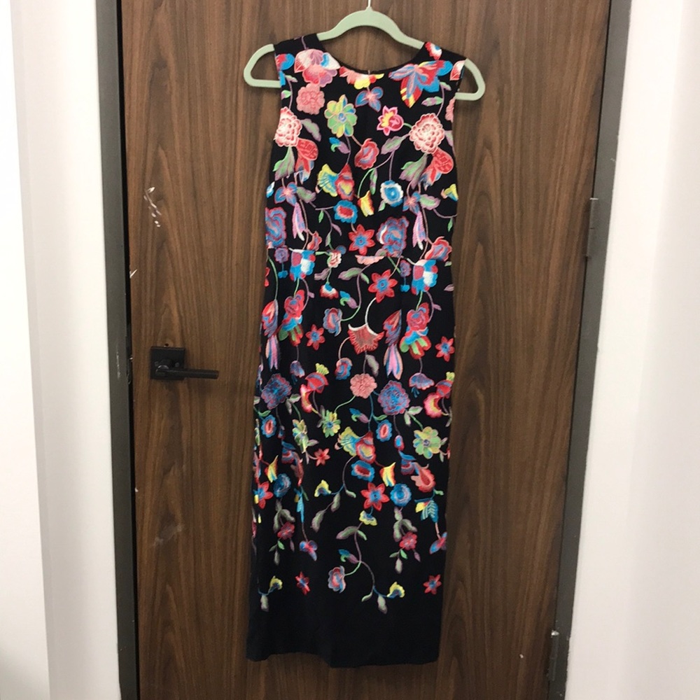 Monique Lhuillier Embroidered Flower Dress Anthro